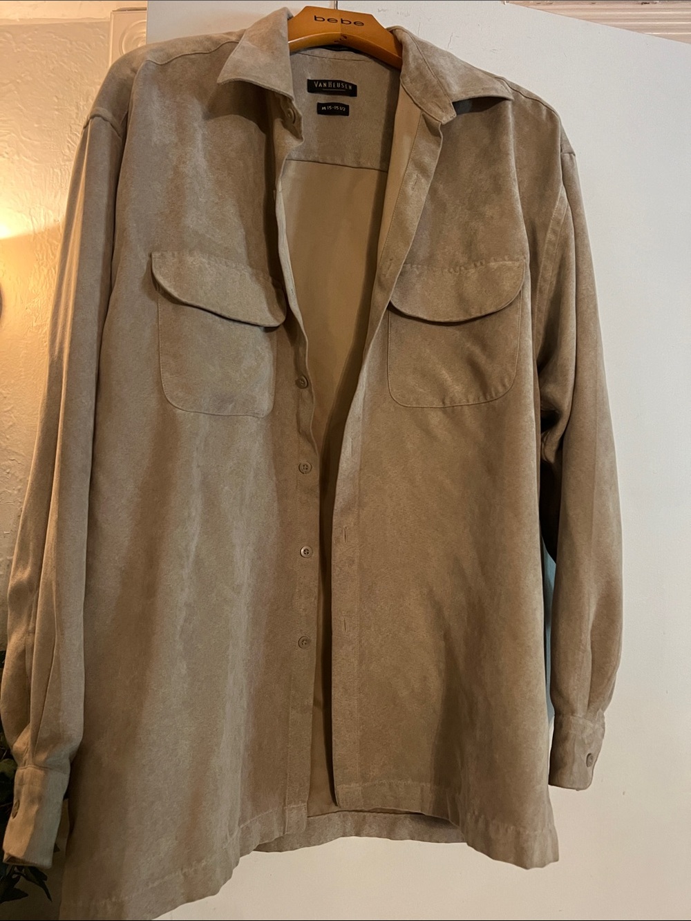 Van Heusen Light Taupe Suede-Look Shirt Jacket
